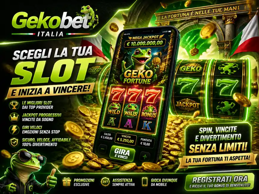 Gekobet Italia slot jackpot 10.000.000€ Geko Fortune vincita 5.250€